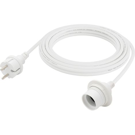Douille de lampe étanche E27 avec câble extérieur 4,5 m Blanc (1/5)
