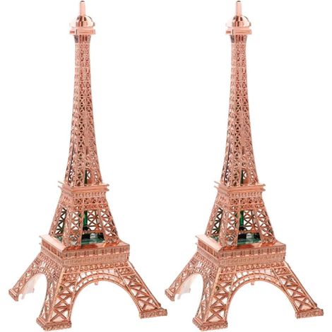 Statue Tour Eiffel LED Lumineuse 2pcs en Alliage de Zinc et Plastique, Décoration Chic pour Mariage et Bureau, Crée une Ambiance Chaleureuse (1/5)