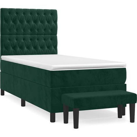 Maison Exclusive - Boxspringbett mit Matratze Dunkelgrün 100x200 (1/5)