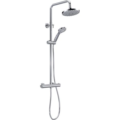 Nuie Thermostatic Shower Bar Valve and Rigid Riser Shower Kit with Round Head - JTY375 (1/9)