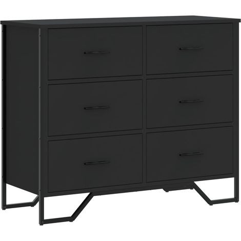 Maison Exclusive - Cassettiera Nera 91x35,5x74,5 cm in Truciolato