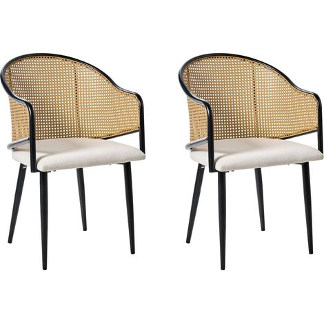 Set of 2 Dining Chairs WEIMAR Metal Black (1/5)