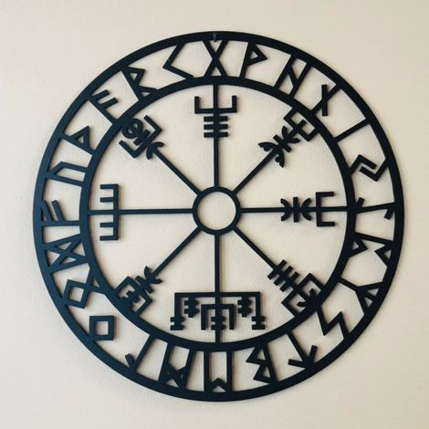 Lntyq Viking Decoration, DéCoration Murale Viking, DéCor Viking En MéTal, Art Mural Viking En MéTal, Compass Murale Sculpture, Decoration Murale Metal
