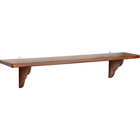 Biscottini Mensola da parete 120,5x22,5x22,5 cm - Mensola in legno massello di tiglio finitura noce - Made in Italy (1/4)