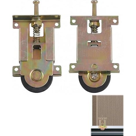 Lot De 2 Roulettes Porte Coulissante Placard À Billes Pour Porte De Placard Coulissante Miroir Cadre Bois Métal Remplacement Rail Porte Coulissante (1/5)