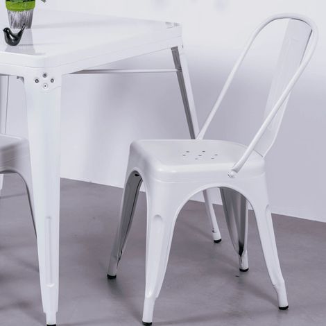 Nest Dream - Metallstahlstuhl im Industriestil - Bistro - Weiß