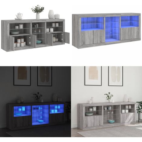 Buffet avec lumières LED sonoma gris 181,5x37x67 cm - Meuble De Rangement - Buffet Design - Meuble Tv - Luminaire Led - Éclairage Rgb - Home & Living (1/5)