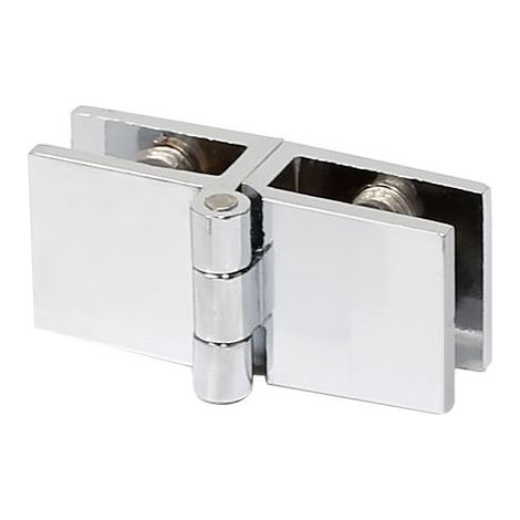 Lot de 8 charnières de porte en verre, pince rectangulaire réglable, clip simple pour charnières de porte en verre d'armoire, porte en verre à 180 degrés sur panneau en verre (54 × 24 mm) (1/3)