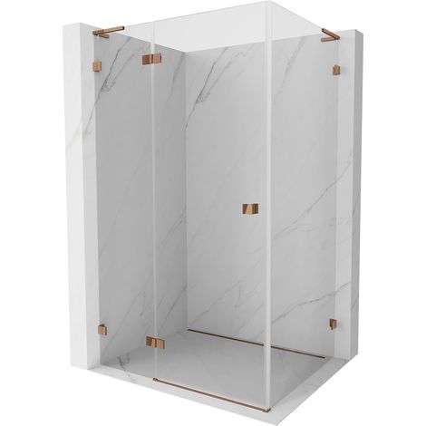 Mexen Lunar L Duschkabine, schwenkbar, links, 70 x 90 cm, transparent, Roségold - 834L-070-090-60-00-L (1/5)