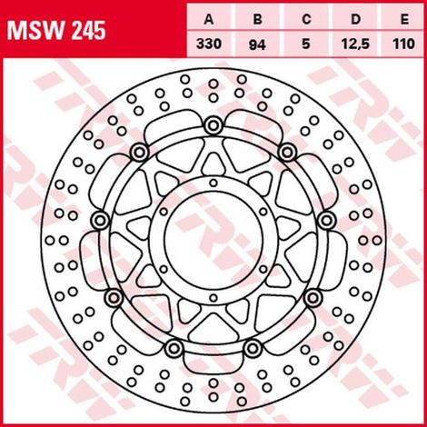 Disco de freno delantero TRW ZF para Honda CBR 900RR Fireblade '00-'03 (330 x 94 x 5 mm)