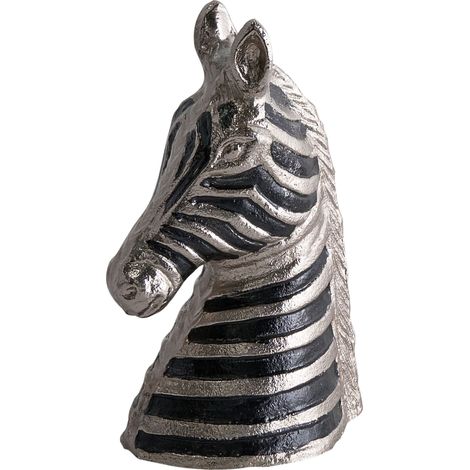Dekofigur Zebra ZAGORA Metall Schwarz / Silber