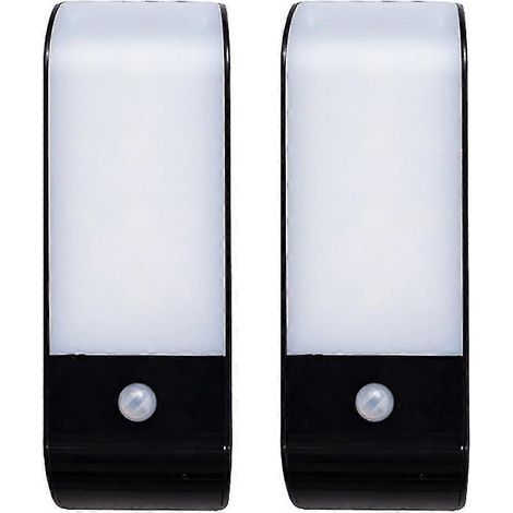 Veilleuses à détecteur de mouvement, lampes d'intérieur rechargeables avec détecteur crépusculaire et extinction automatique, et bande magnétique amovible (lot de 2). (1/5)