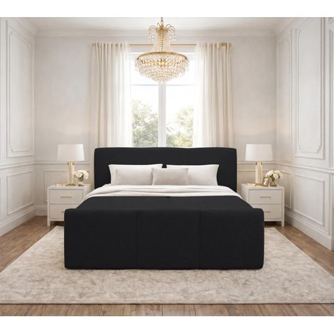 AX LIVING Boxspringbett Ankarra 180x200 cm Schwarz Bett mit Stauraum