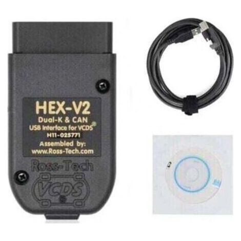 Cable de diagnóstico HEX V2 VCDS VAG COM 25.3 5053 para lector de códigos de barras VW/AUDI/Skoda/Seat, cable escáner USB (inglés) (1/4)