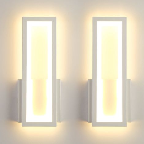 Lot de 2 appliques murales LED, lampe de chevet moderne, applique murale LED, éclairage décoratif d'intérieur, lumière chaude 3000 K (1/5)