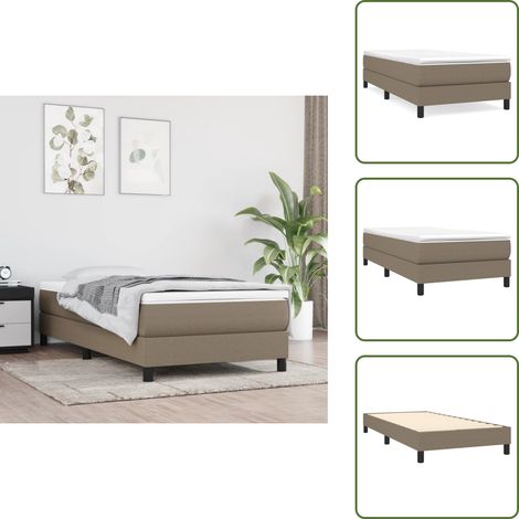 Cadre de lit sans matelas taupe 90x200 cm tissu - Cadre De Lit - Lit Simple - Lit Taupe - Lit Tissu - Meuble Chambre À Coucher (1/5)