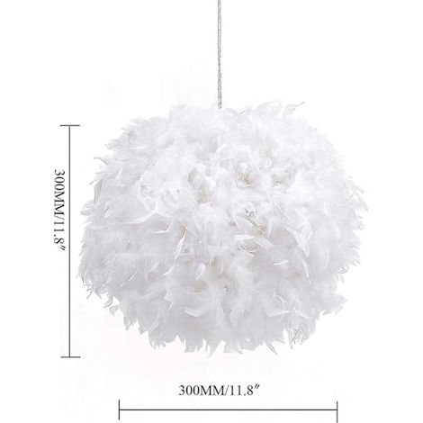 Leichter Lampenschirm, geeignet für Pendelleuchten flauschiger Lampenschirm, geeignet für Tisch- und Stehlampen 30 cm Durchmesser, ideal für Schlafzimmer weiß (CO₂-neutral) (1/4)