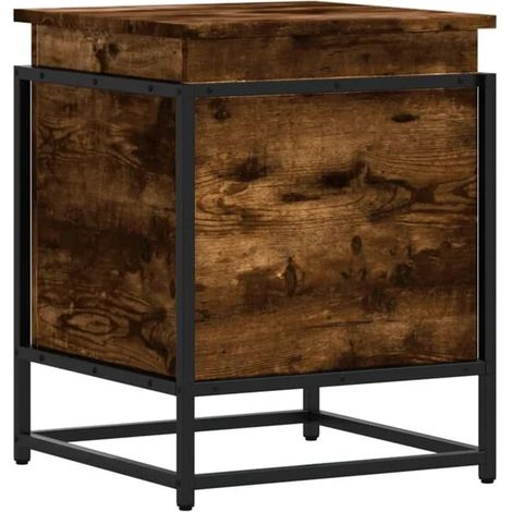 Boîte de rangement avec couvercle, placage chêne fumé, bois d'ingénierie (1/5)