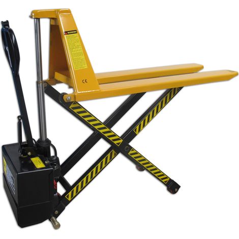 qteck Semi-Elektrischer Scherenhubwagen SHW-Serie 1500kg Tragkraft PU/Single 1095mm Gabellänge (1/3)