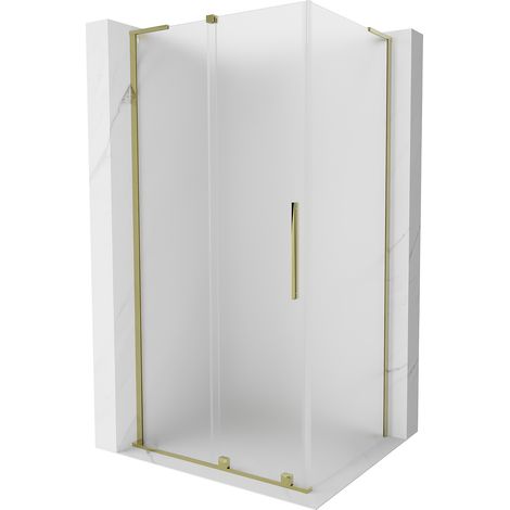 Mexen Velar L Duschkabine Schiebetür 90 x 100 cm, Frost, Gold - 871-090-100-33-50 (1/5)