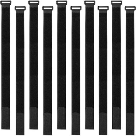 30 black cable ties, 40 cm long, reusable cable ties, cable ties, hook and loop ties for cable management (1/5)