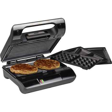 Princess 01.117002.01.001 Elektro Kontaktgrill Kontrollleuchte, Antihaftbeschichtung Schwarz