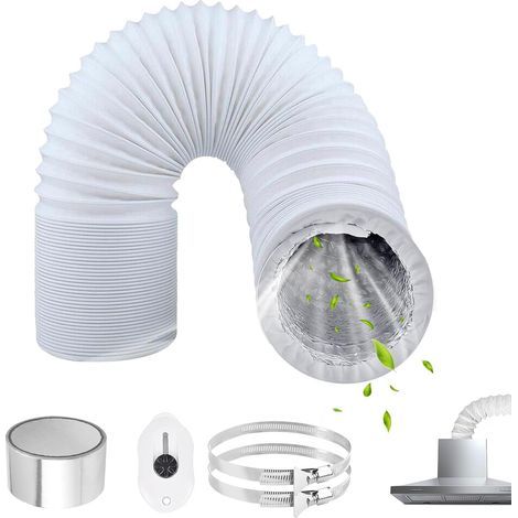 x 80 mm flexibler Schlauch, 3 m Aluminiumschutzhülle, Schlauchschellen, Klebeband, Trocknerentlüftung (1/5)