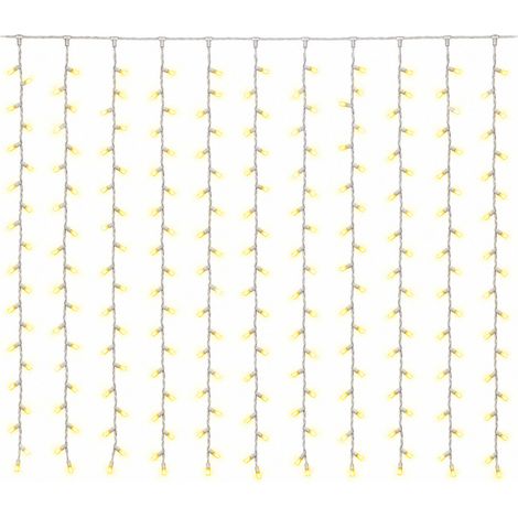 Guirlande lumineuse ETTROIT 200 LED, 2 m, lumière jaune, câble blanc, IP65, extensible, effet flash, avec fils uniformes de 2 mètres, guirlande de Noël, boutiques, balcon de Noël (1/5)