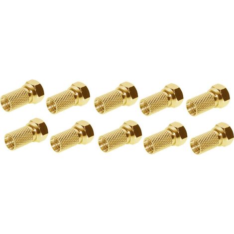 Conector F-type shiverpeaks bs85010-10ag chapado en oro 10 piezas