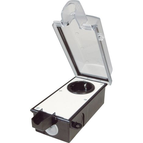 interBär 9015-002.81 Aufputz-Steckdose abschließbar Schwarz, Transparent (1/5)