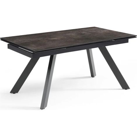 Table extensible 180/260 cm céramique gris vieilli pieds inclinés - MAINE 08 (1/5)