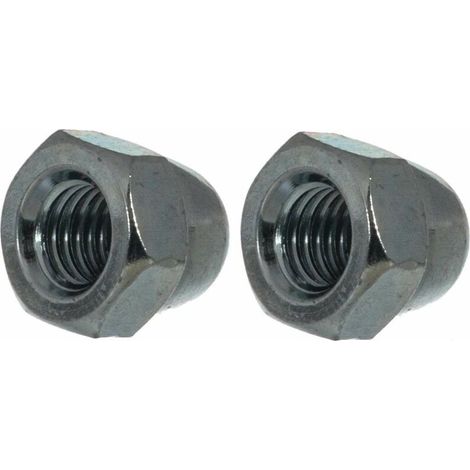 2x ecrou borgne hexagonal M20 acier zingué DIN 1587 bricolage finition serrage