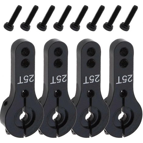 Bras de direction en aluminium et métal 25t pour servo-corner, pièces détachées pour voitures RC (noir) (4 pièces) (1/5)