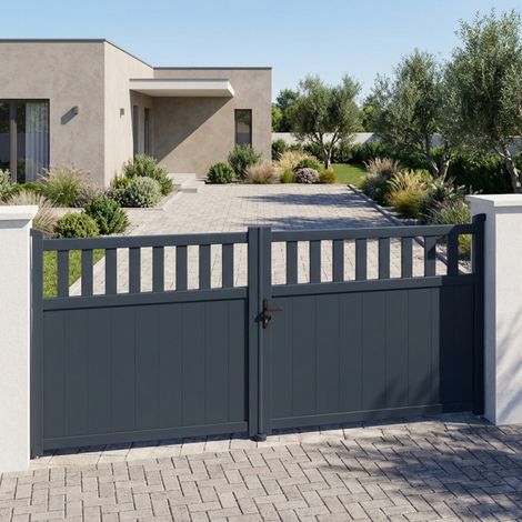 Portail battant aluminium 300x158 cm anthracite AXIS ALTO (1/5)