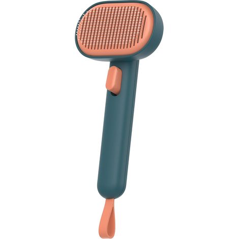 Brosse verte autonettoyante une touche élimine 95 % poils morts chiens chats poils longs ou courts (1/4)