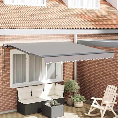 vidaXL Auvent rétractable Gris clair 300 x 250 cm (1/5)