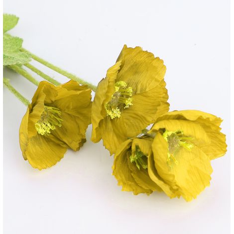Fleur Artificielle Décorative Jaune pour Salon, Mariage et Décoration Intérieure (1/5)