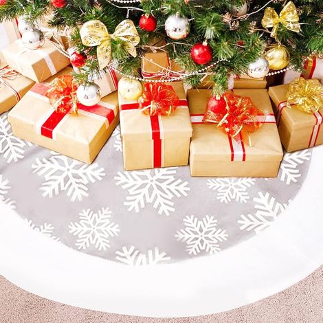 Jupe de Sapin de Noël,Couvre Pied Sapin Noël,Christmas Tree Skirt,pour Décorations de Fêtes de Noël  GROOFOO (Gris)