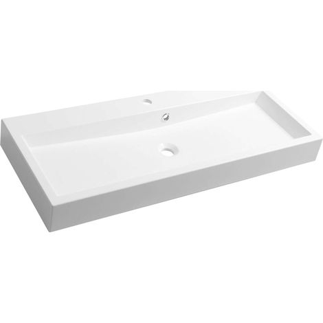 Sapho Orinoko - Lavabo 100x42 cm, con rebosadero, orificio para grifo, blanco OR100