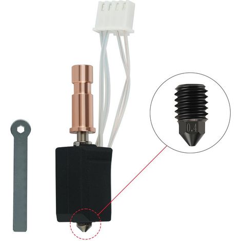 Ensemble de buses en céramique - Pièce de rechange durable - Chauffage rapide et anti-obstruction - Kit 3 en 1 avec buses de 0,2/0,4/0,6 mm - Compatible avec Anycubic Kobra S1/Combo/Ace Pro - Argent (1/5)