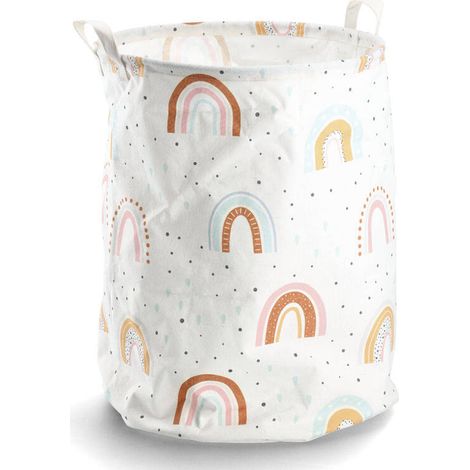 Panier à linge RAINBOW, en toile, Ø 38 x 48 cm