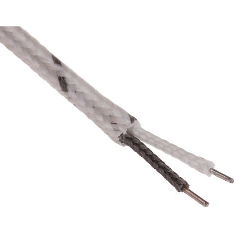 Cordons prolongateurs et thermocouples type J RS PRO, 20m, Non blindé, temp. max. +600°C, gaine Fibre de verre ( Prix pour Bobine de 20 Mètres )