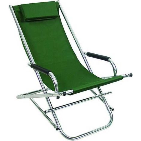 Transat en aluminium vert - cm.54x97x77h.