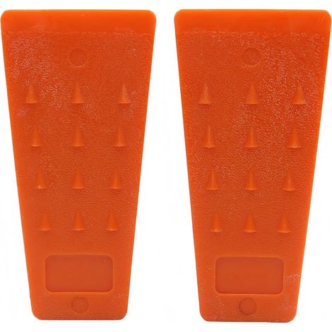 Lot de 2 cales d'abattage d'arbres en plastique orange de 12,7 cm - Cales portables pour coupe de tronçonneuse, outils d'exploitation forestière (1/5)