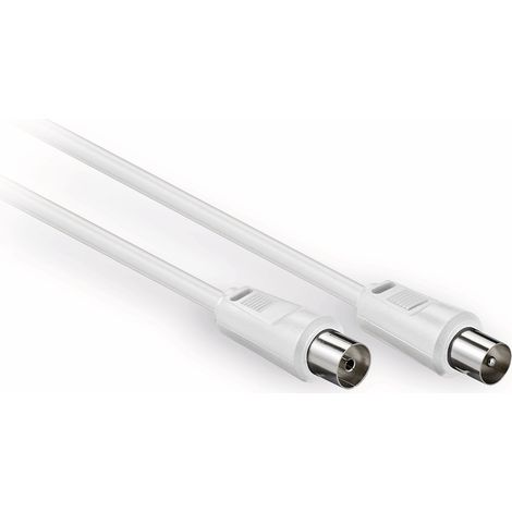 Câble d'antenne S-IMPULS, 2x coaxial, blanc, 5m, 75dB