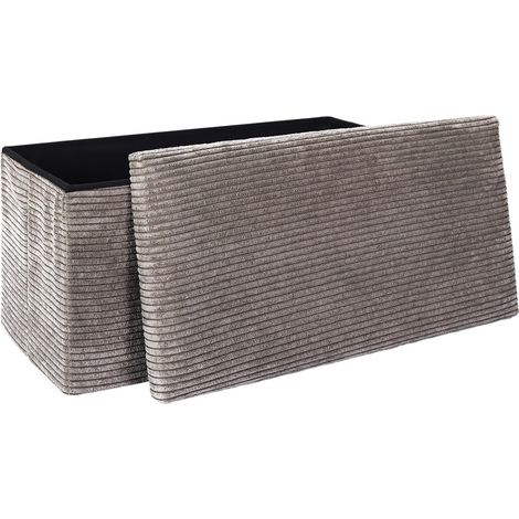 Coffre banc pliable cotele taupe 76x38x38 cm (1/5)