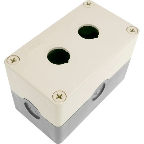 BeMatik - Boîte de contrôle pour appareils électriques 2 boutons poussoir ou commutateurs 22mm gris h=80mm (1/5)