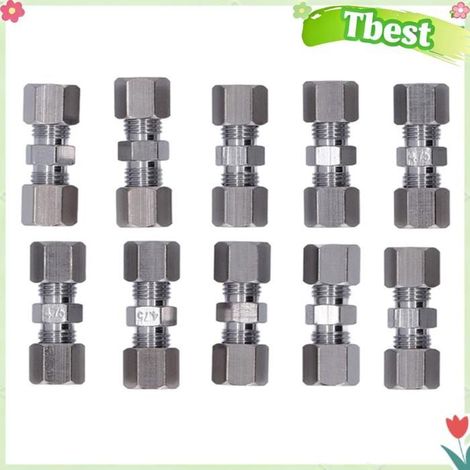 Raccords de conduite de frein, 10 pièces connecteur de conduite de frein raccord de tuyau de frein en cuivre chromé pour tube de (1/4)