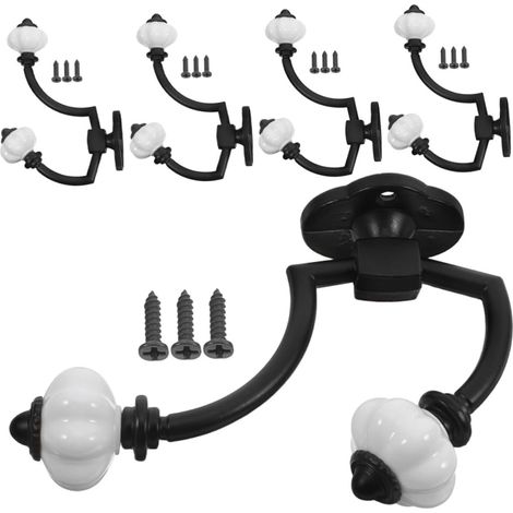5pièces Crochets Muraux Alliage De Zinc Pour Suspendre Manteaux Et Chapeaux Lot De Crochets Vintage Style Ferme Patères Décoratives Rustiques Pour Vêtements Et Clés (1/5)