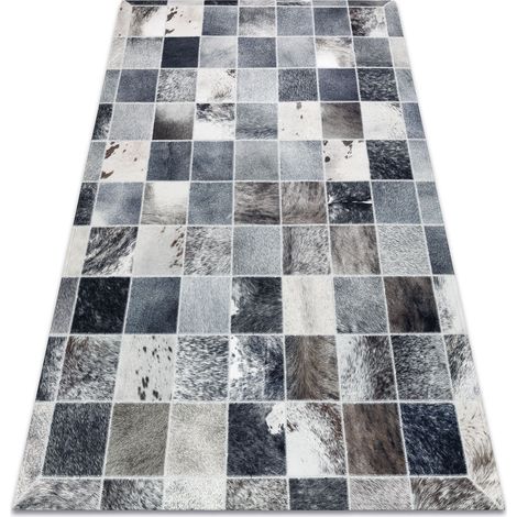 Tappeto PATCHWORK 21716 gris - Pelle di vacchetta grey 120x170 cm